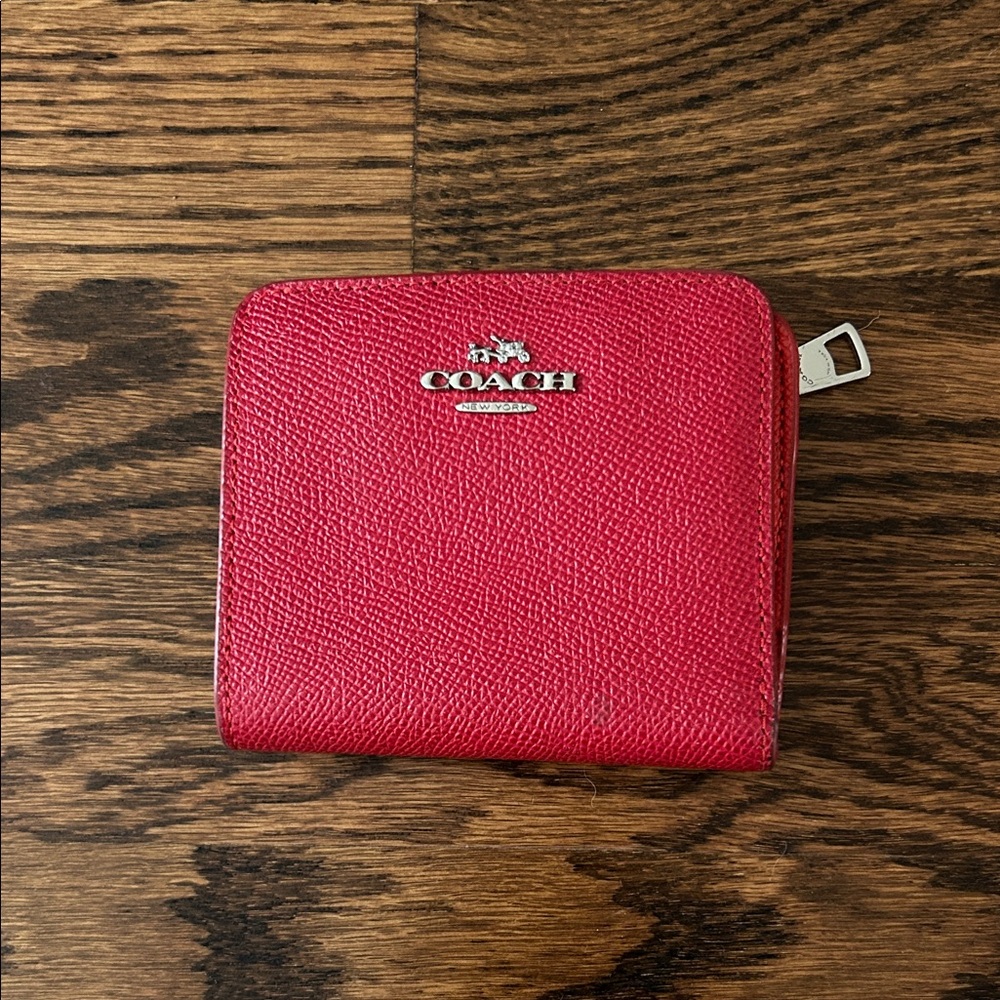 Coach Vibrant Red Leather Wallet